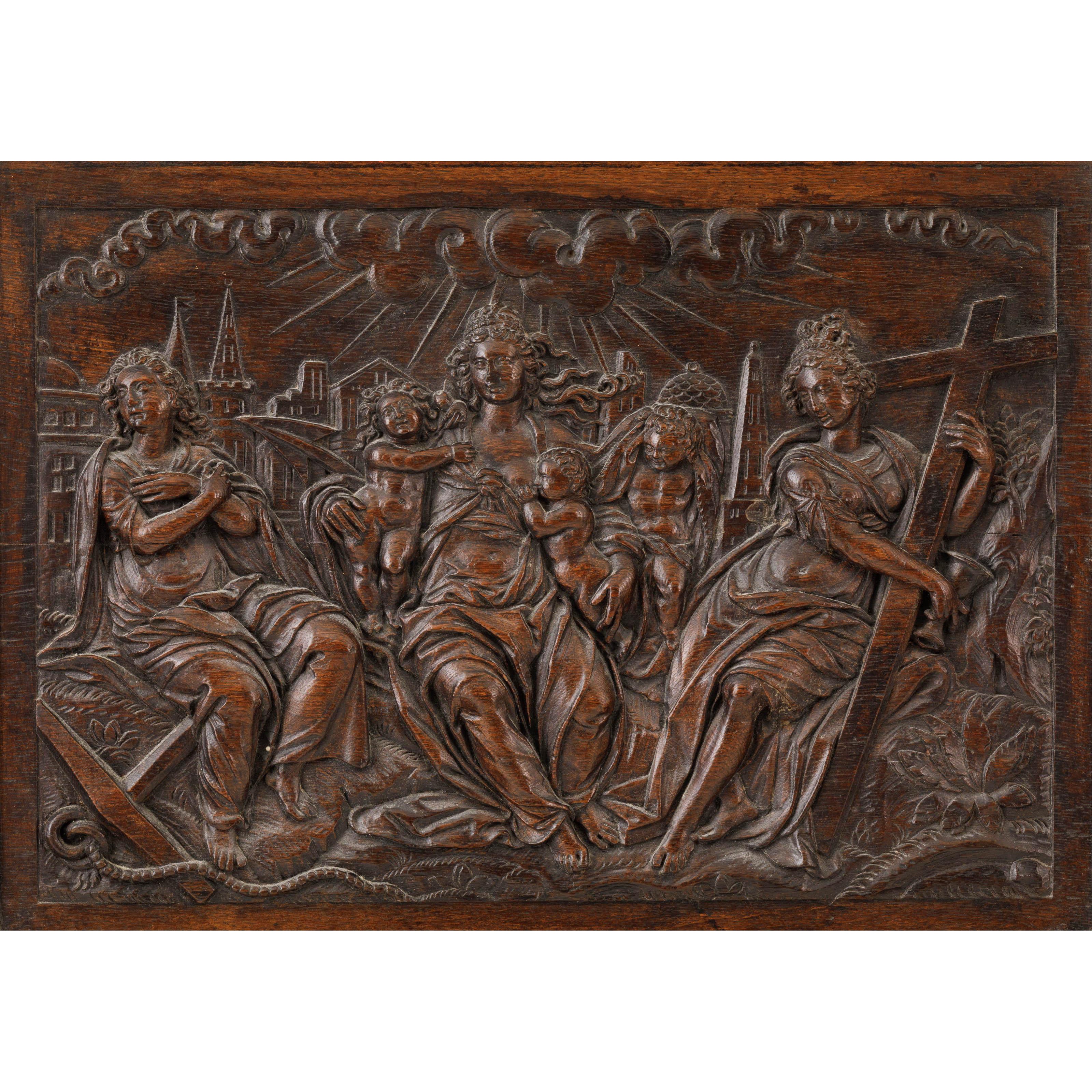 17th century oak wood relief from a fine antiques dealer in Loudoun County