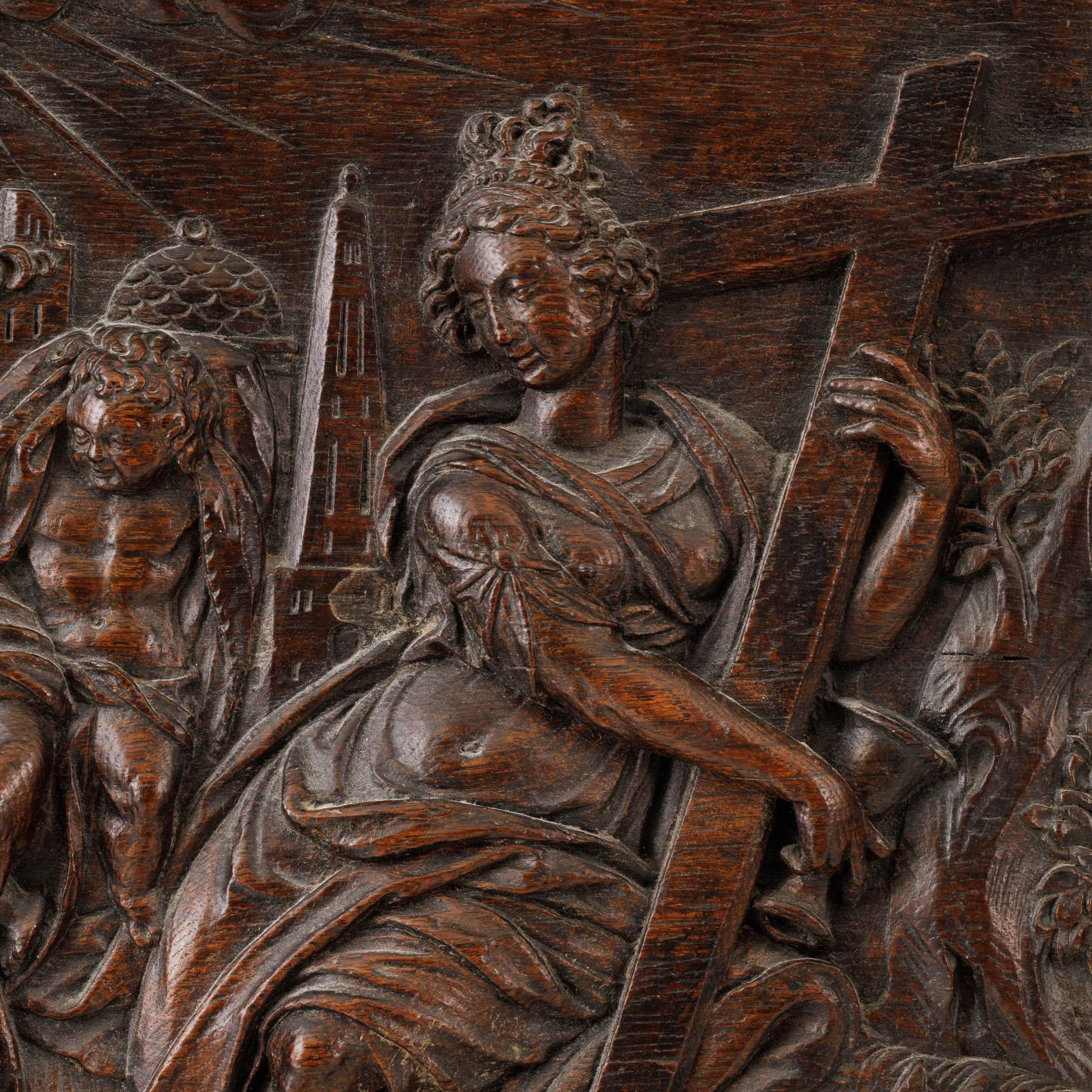 17th century oak wood relief from a fine antiques dealer in Loudoun County