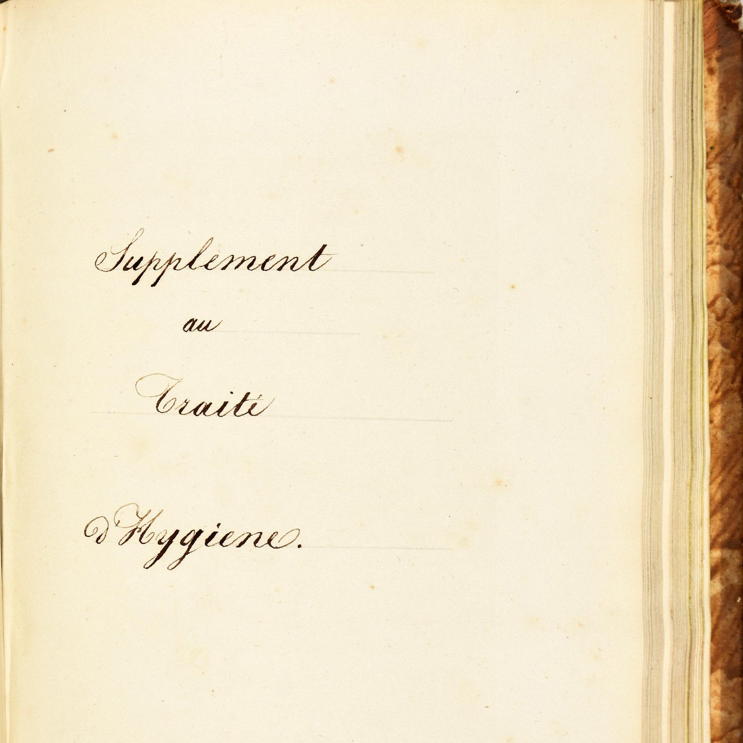 19th century handwritten French manuscript on hygiene and longevity