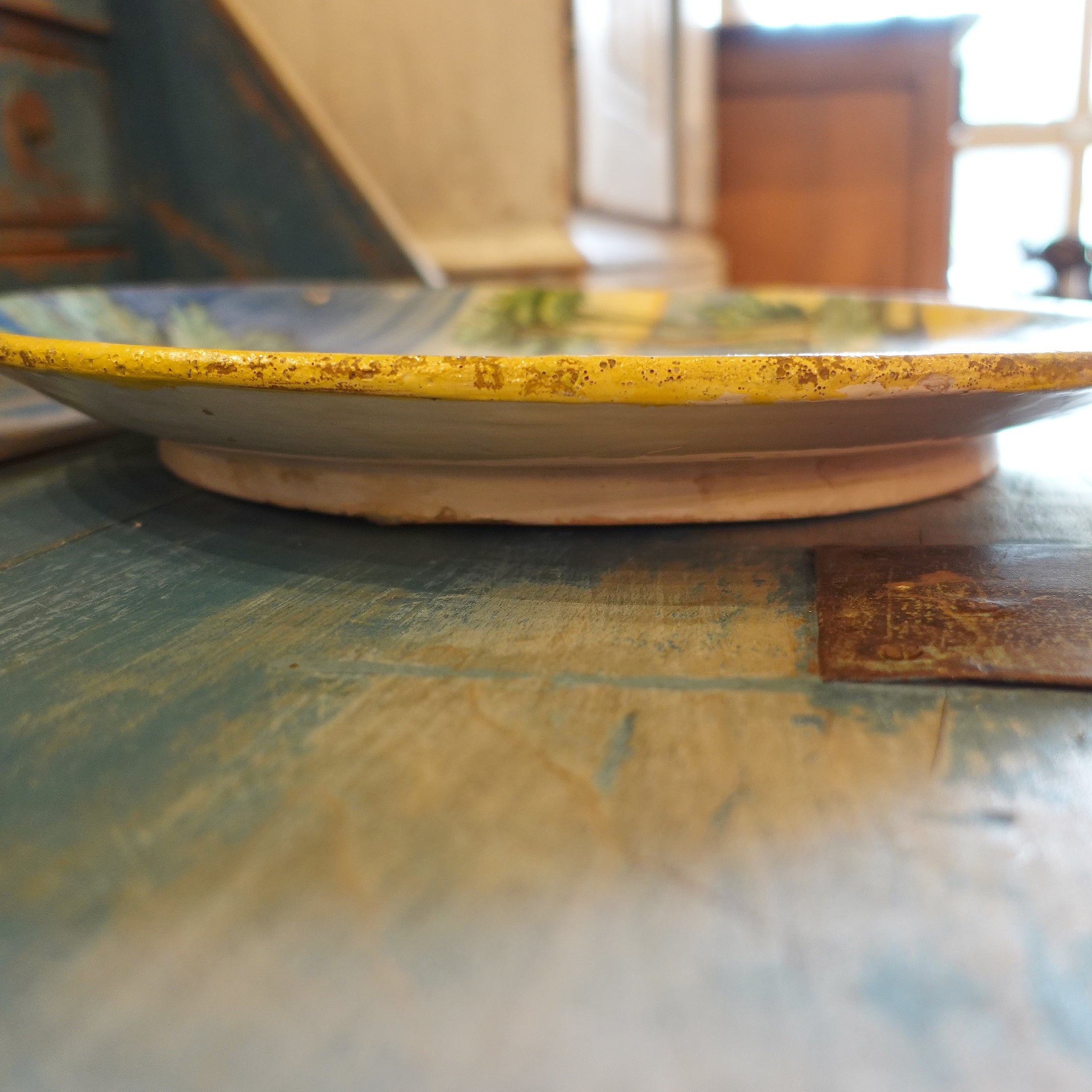 19th C. Italian Maiolica Wall Plate | Frolicking Cherubim