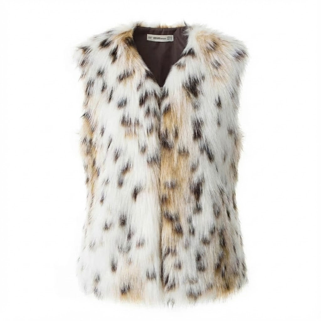 Boho faux fur fall and winter vest for sale