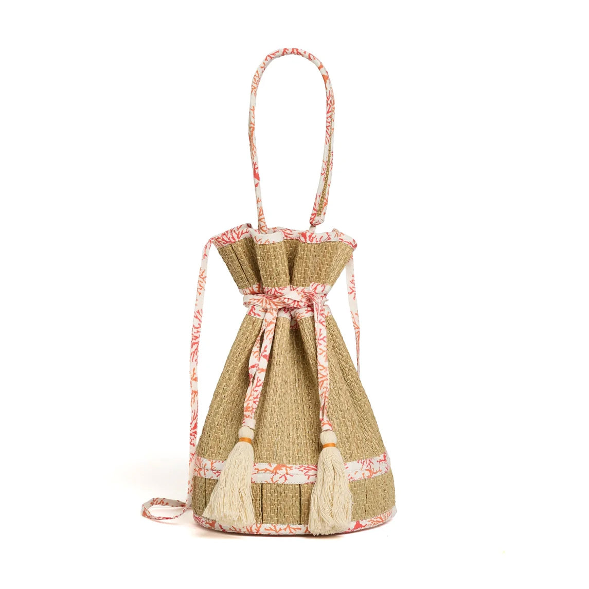 NATURAL GRASS CORAL MIDI LEISURE TOTE BY LORNA MURRAY - KATHY HILTON