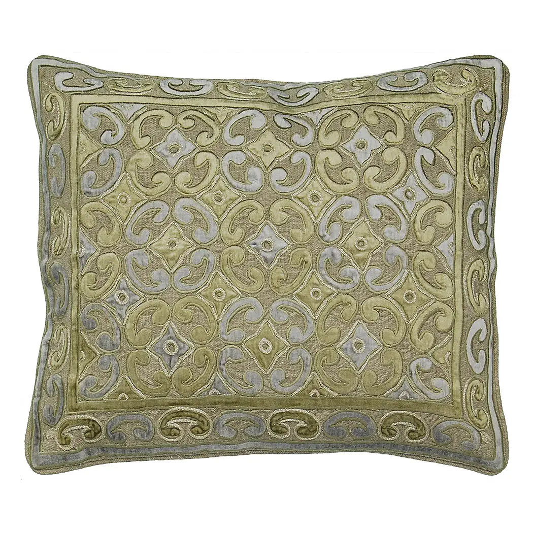 Decorative pillow with intricate pattern on a white background