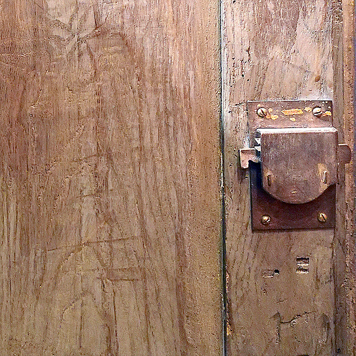 18th century lock on the interior door of an 18th century Tuscan Cabinet
