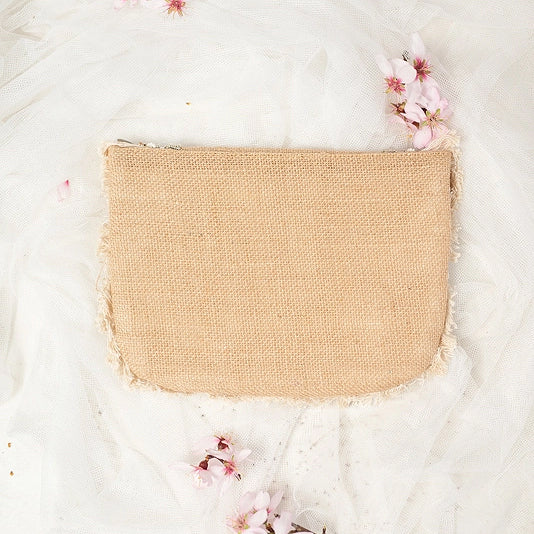 Boho Chic Clutch with sequins burlap and fringe by Lula Natura spain