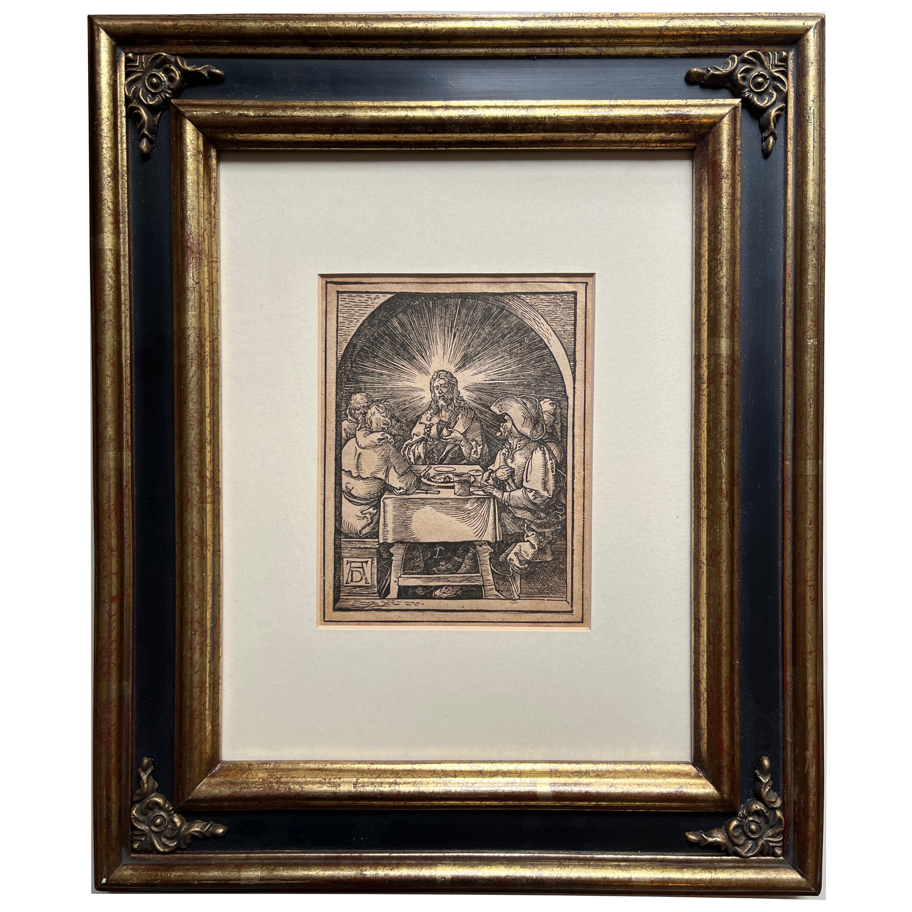 Johann-Mommard-Christ-at-Emmaus-Old-Master-Woodcut-Le-Historique-Antiques