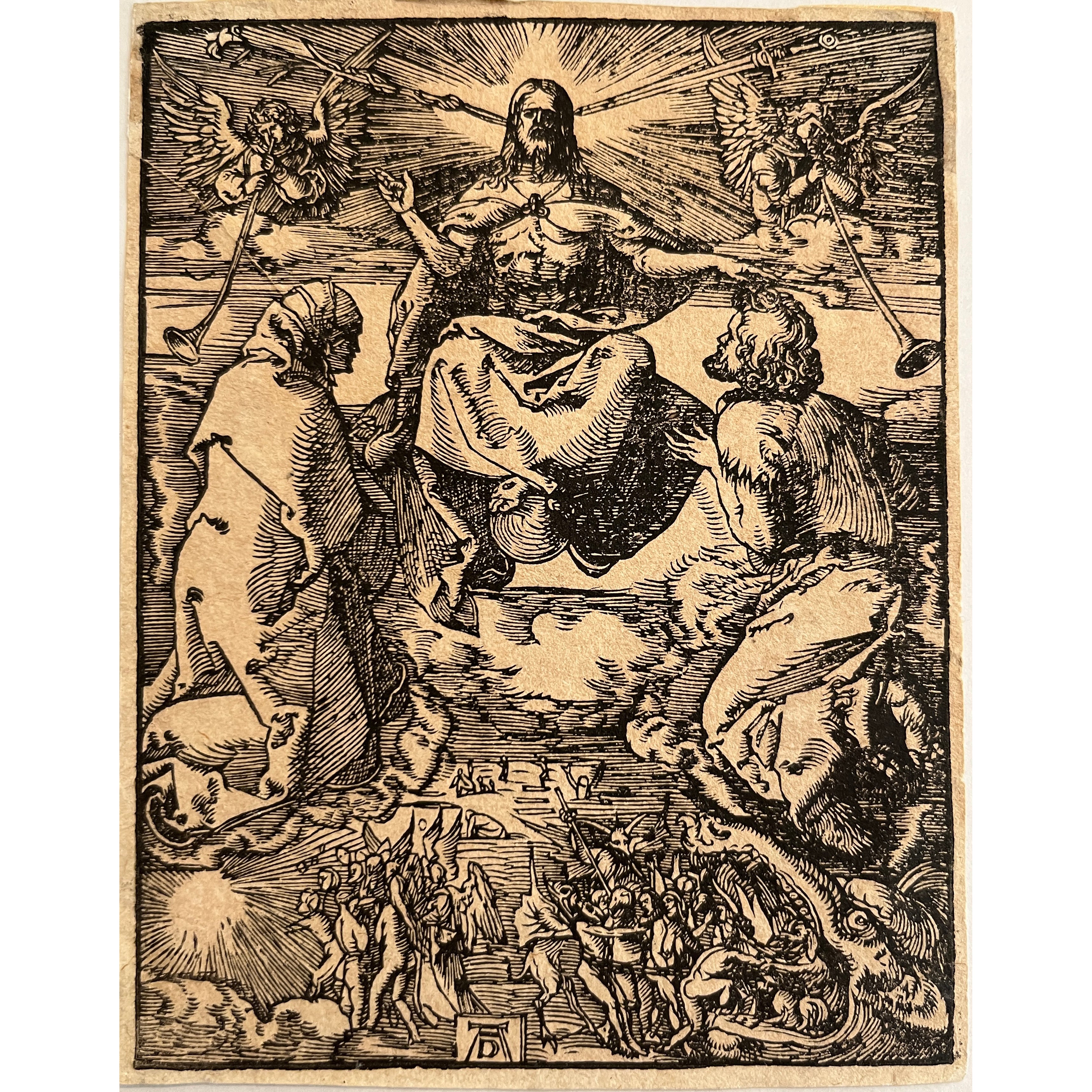 Close-up of 17th Century Woodcut Detail Johann Mommard Antwerp Brussels School Antique Art