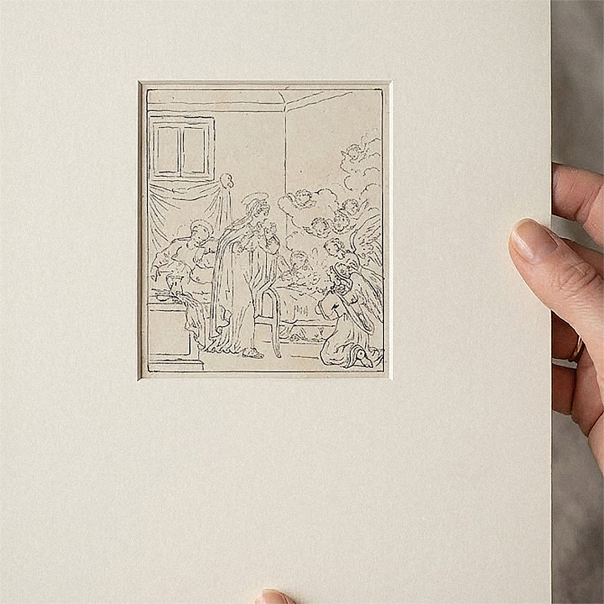 Original 18th-century Venetian Old Master drawing of the Adoration of the Shepherds by Pietro Antonio Novelli