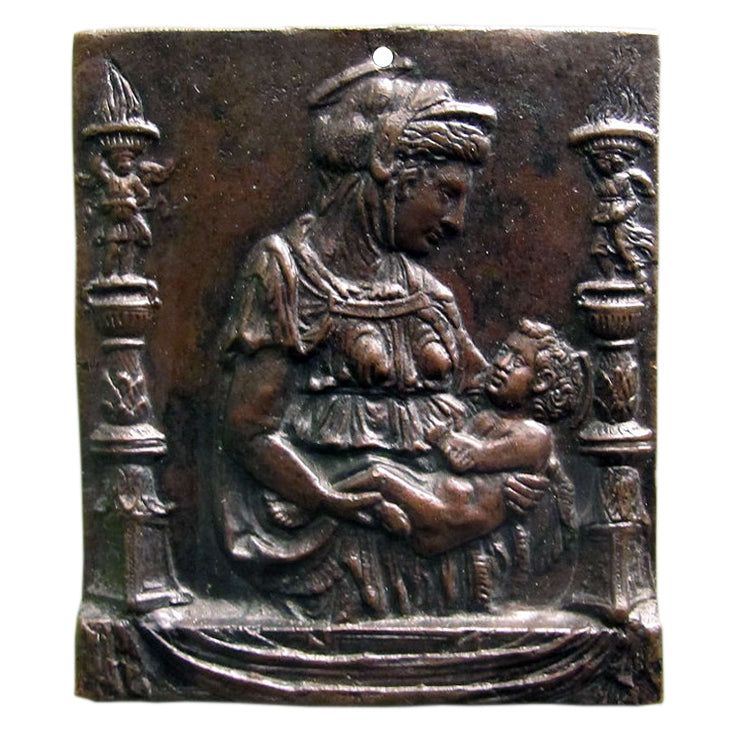 Early bronze plaquette of the Virgin and Child inspired by Donatello at the Berlin Museums