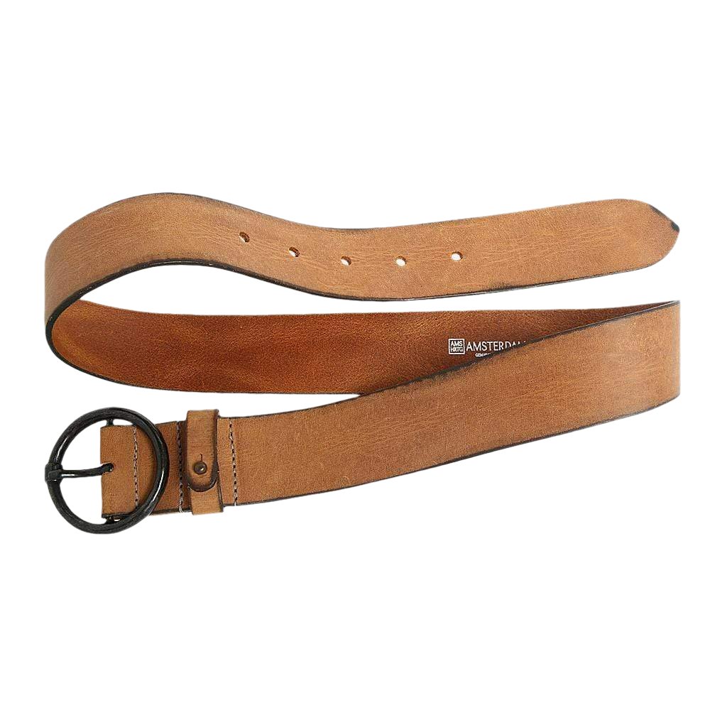 COGNAC VINTAGE FULL-GRAIN LEATHER BELT - PIP STYLE BY AMSTERDAM HERITAGE