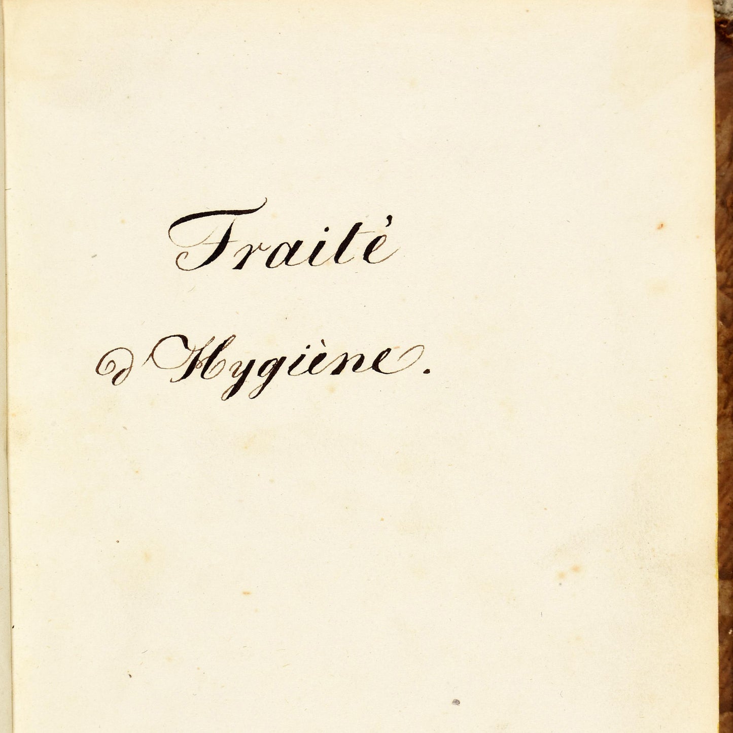 19th century handwritten French manuscript on hygiene and longevity
