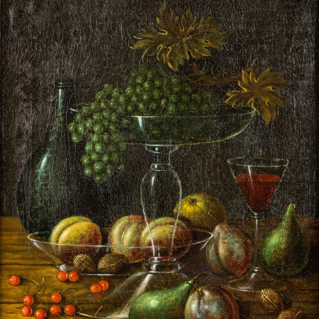 Late-18th-Century-Antique-Fruit-Table-Setting-Painting-Netherlands