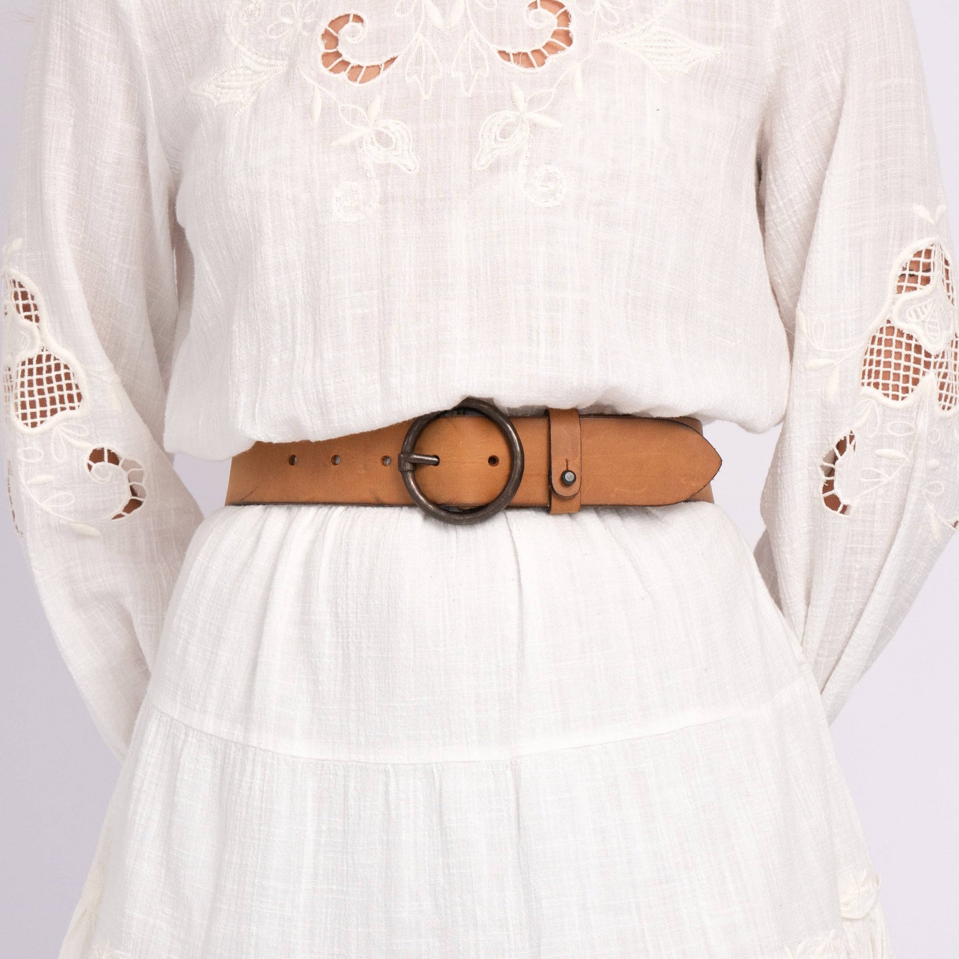 COGNAC VINTAGE FULL-GRAIN LEATHER BELT - PIP STYLE BY AMSTERDAM HERITAGE