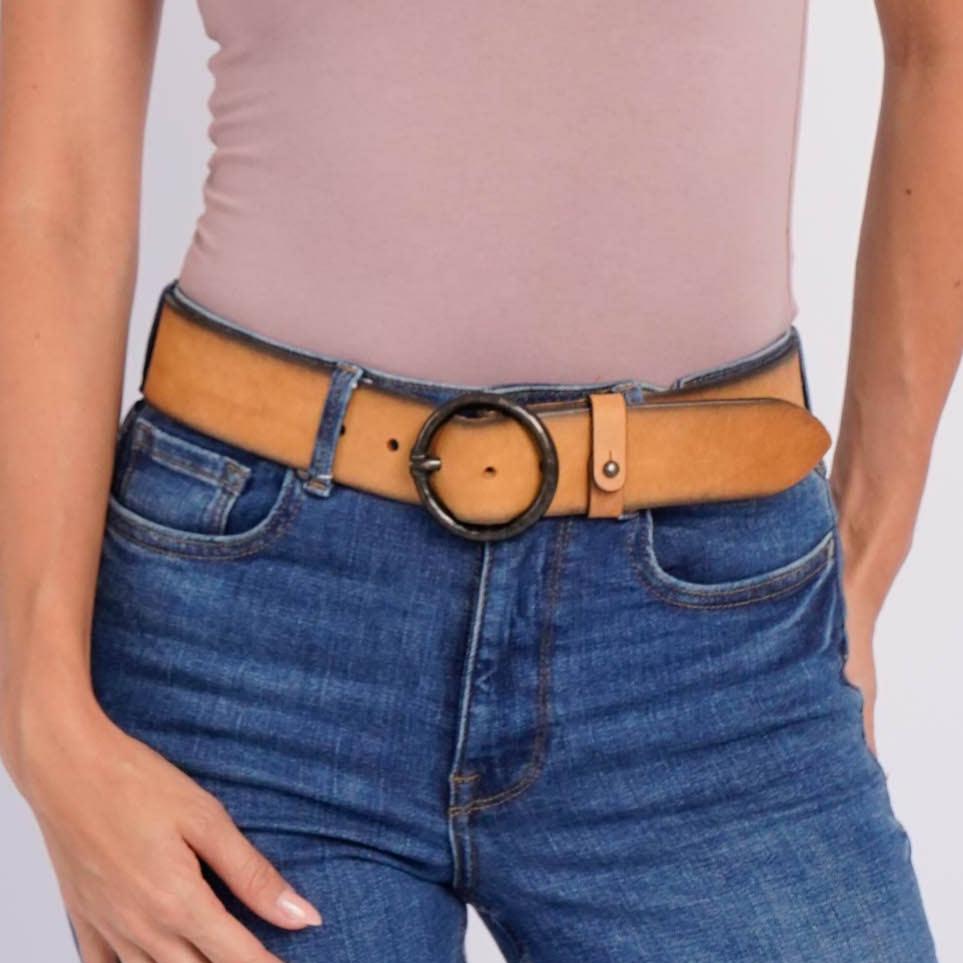 COGNAC VINTAGE FULL-GRAIN LEATHER BELT - PIP STYLE BY AMSTERDAM HERITAGE