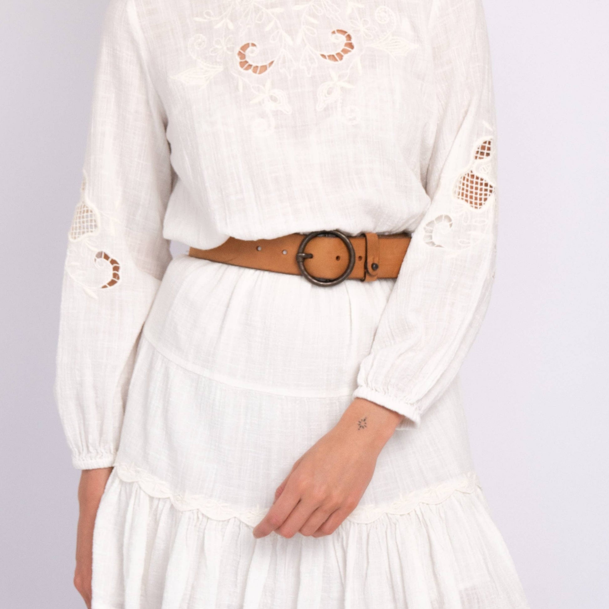 COGNAC VINTAGE FULL-GRAIN LEATHER BELT - PIP STYLE BY AMSTERDAM HERITAGE