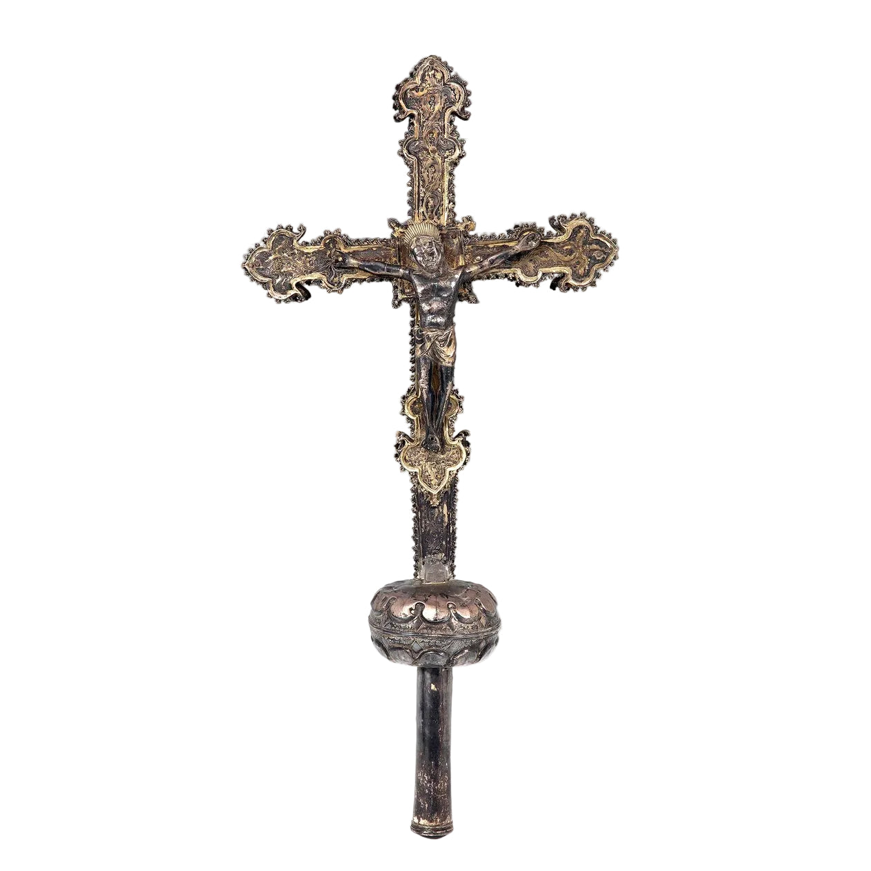 Le-Historique-16th-Century-Spanish-Silver-Processional-Cross-Gothic