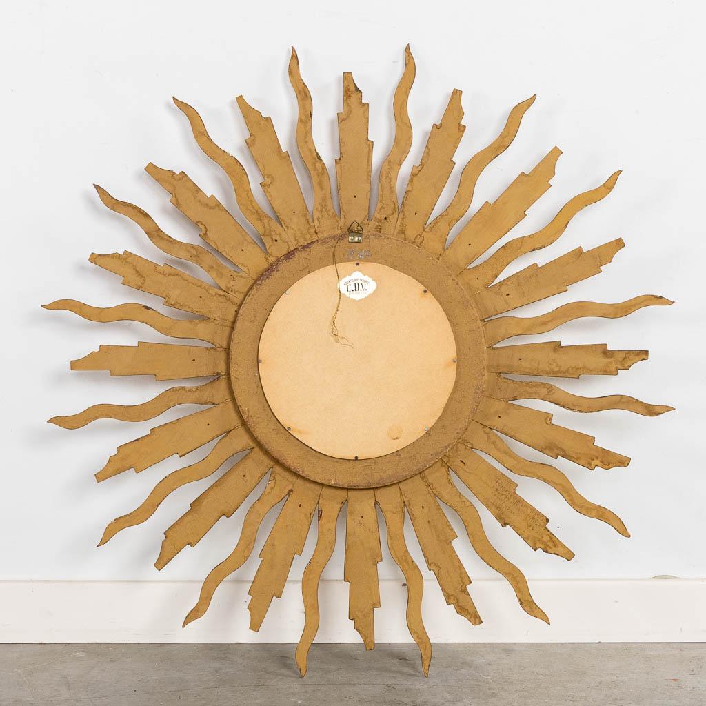 Beautiful Gold and Silver mid-Century Giltwood Vintage Sunburst Mirror