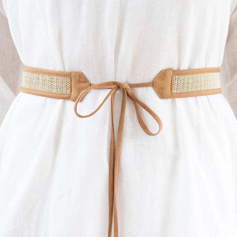 Boho Chic fair trade natural Babylonia Sandrift Belt by Lorna Murray Australia