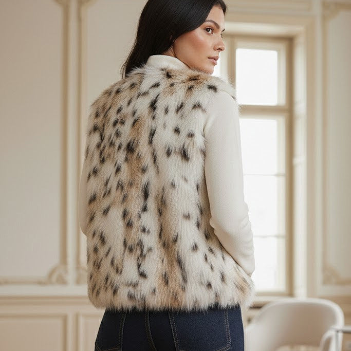 Boho faux fur fall and winter vest for sale