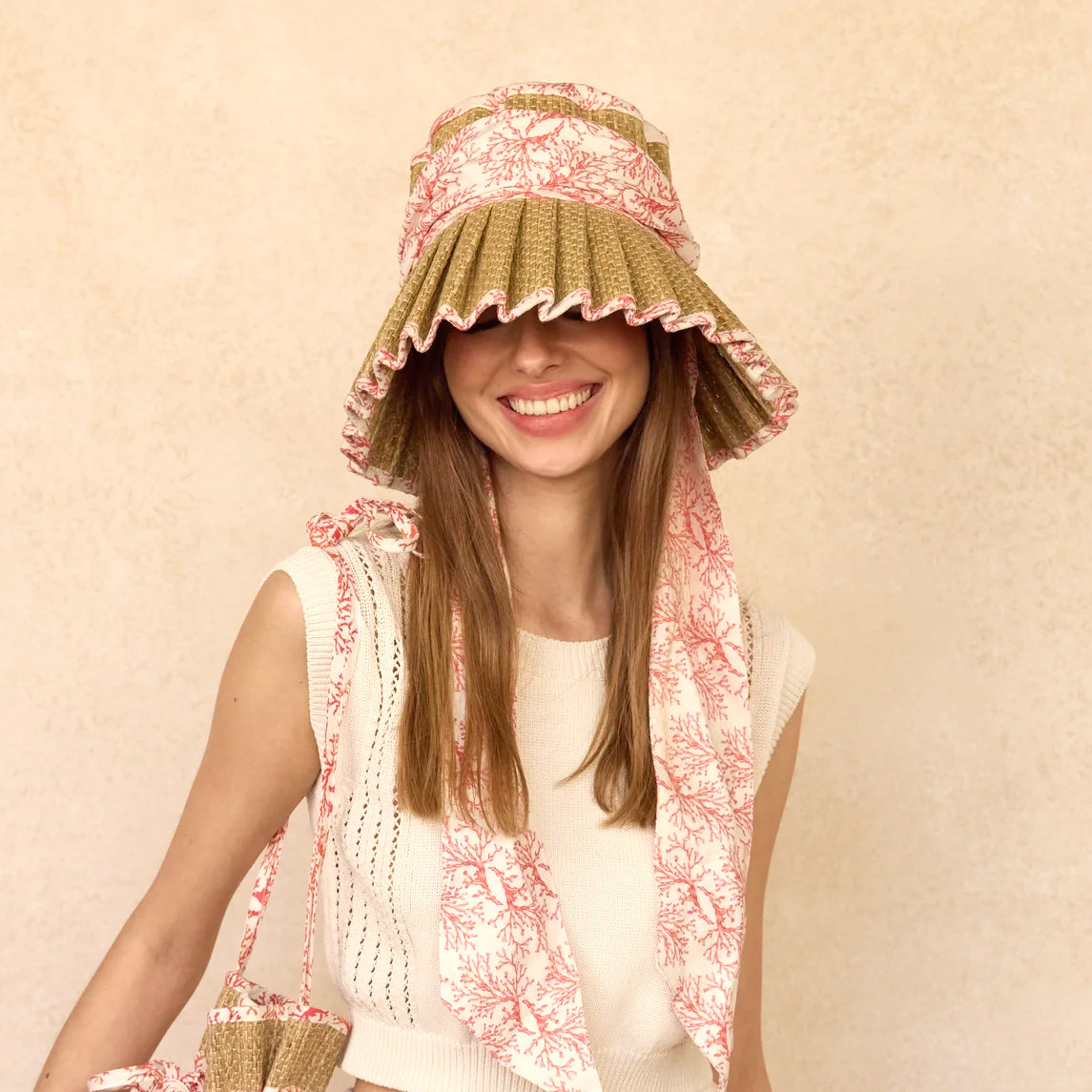 Limited edition Kathy Hilton Lorna Murray natural grass fiber hat