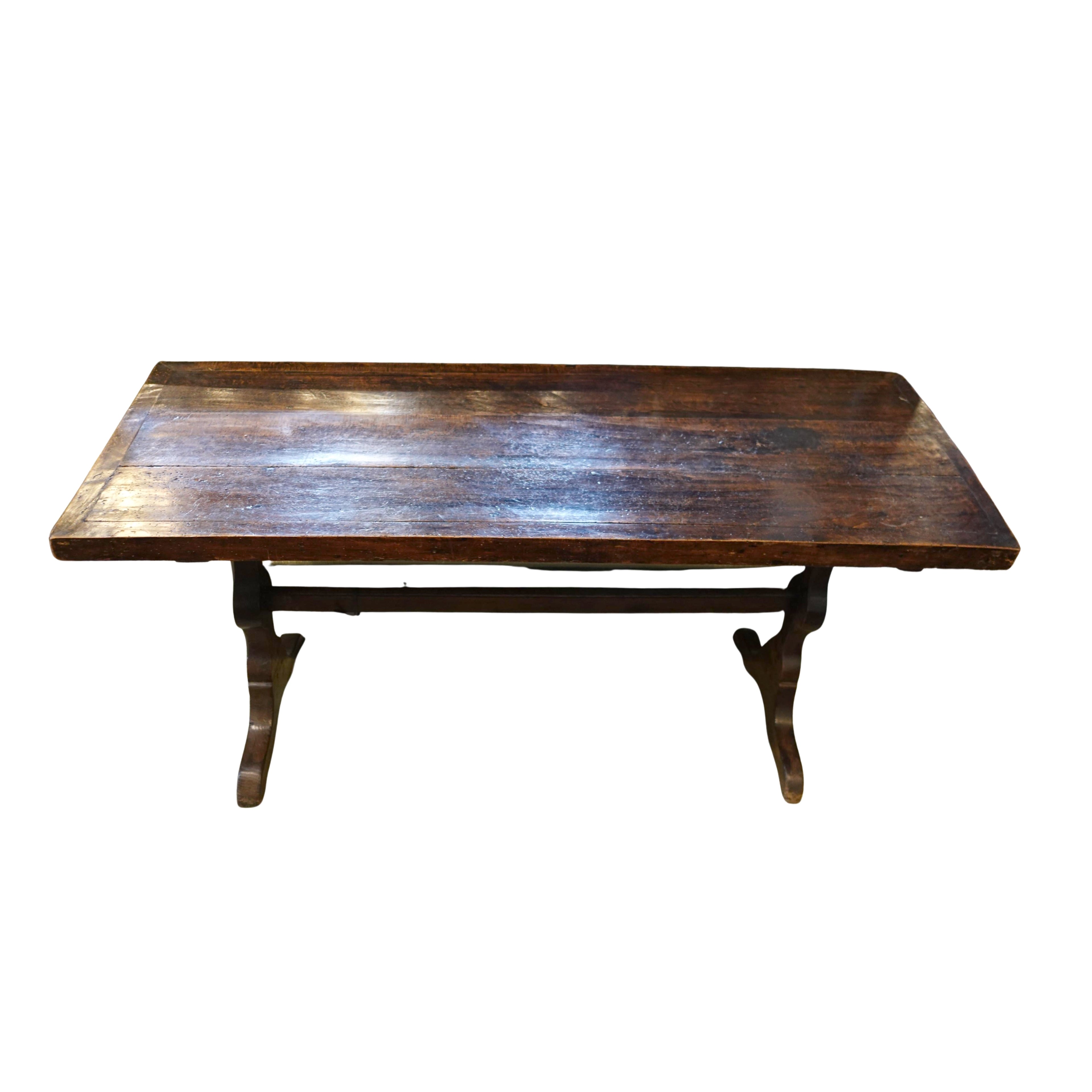 Antique Belgian Farm Table 19th Century Dark Wood for Interior Design Sourcing Le Historique