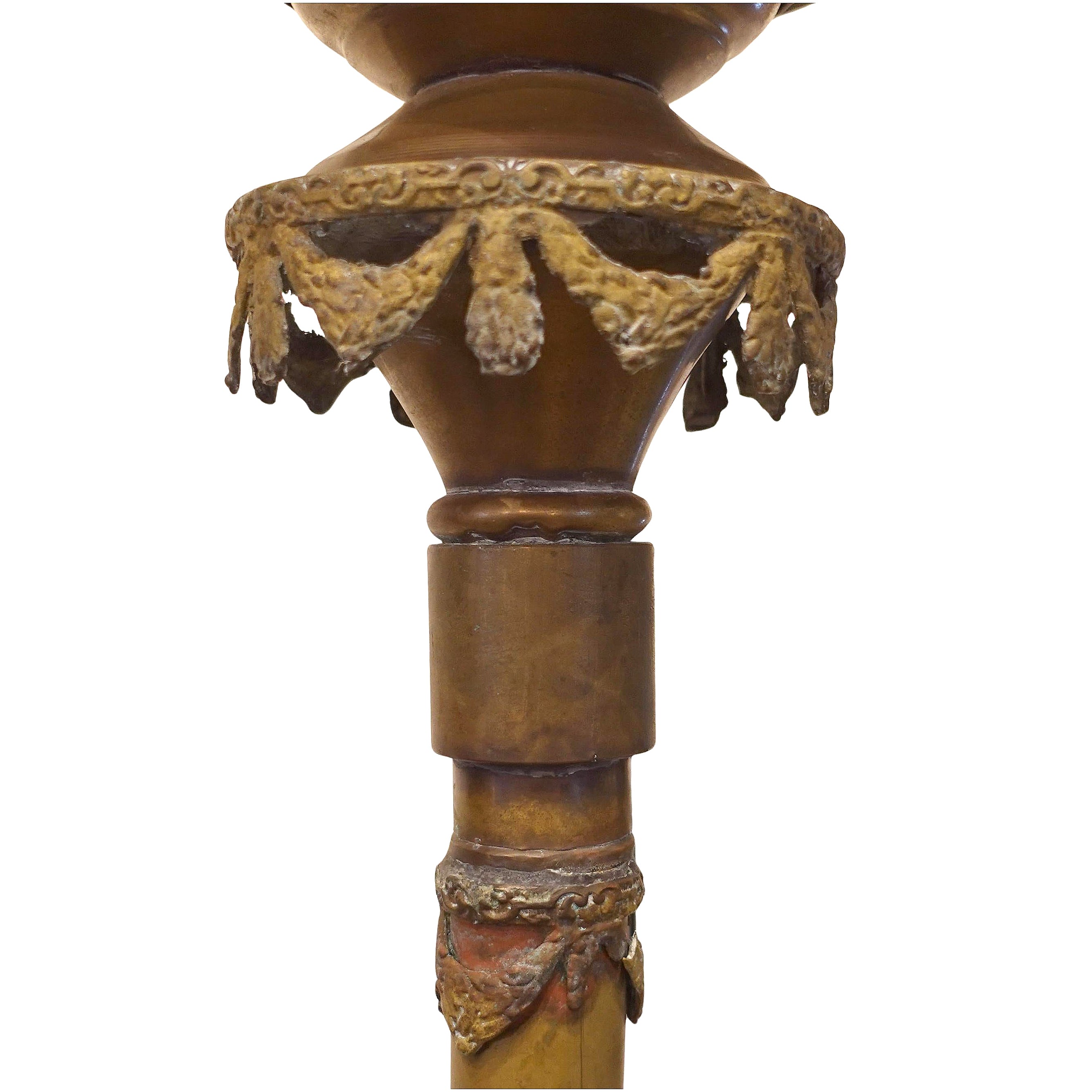 Early 19th Century Electrified Funerary Carriage Lantern – Antique Brass & Copper Statement Lighting