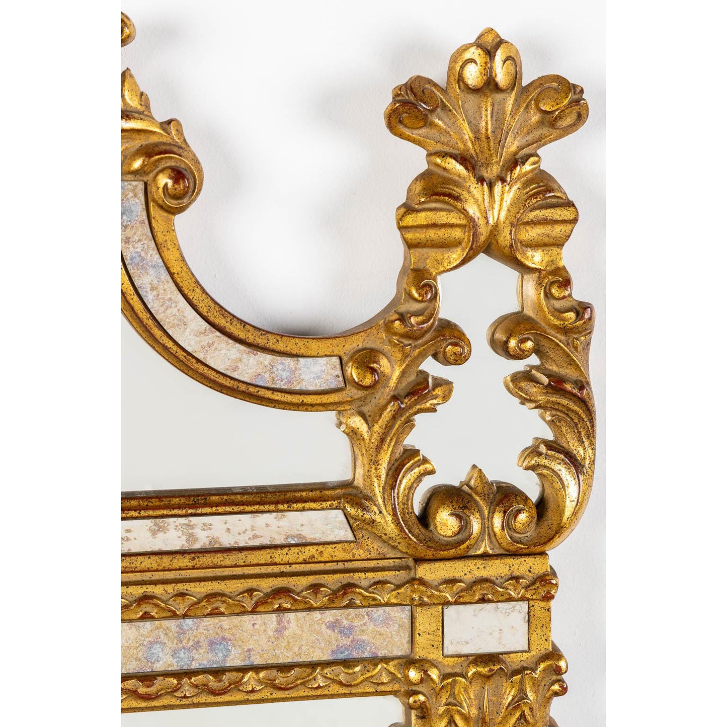 Elaborate and beautiful vintage Louis XVI style mirror by Deknudt Belgium for sale by the luxury Loudoun Boutique in Leesburg VA