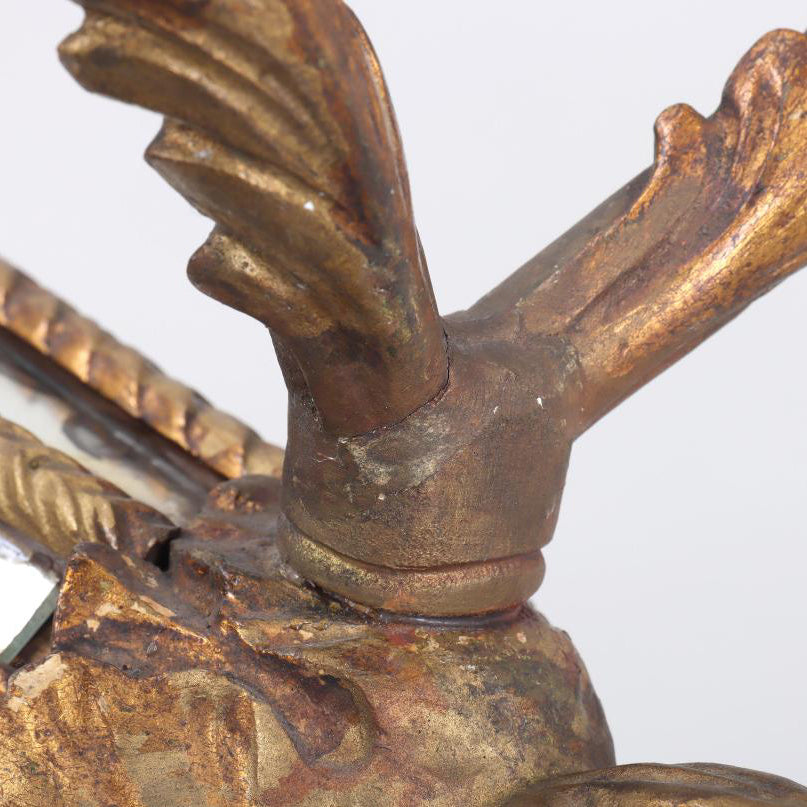 PAIR OF CIRCA 1800 ITALIAN CARVED GILTWOOD GIRANDOLE WALL SCONCE MIRRORS