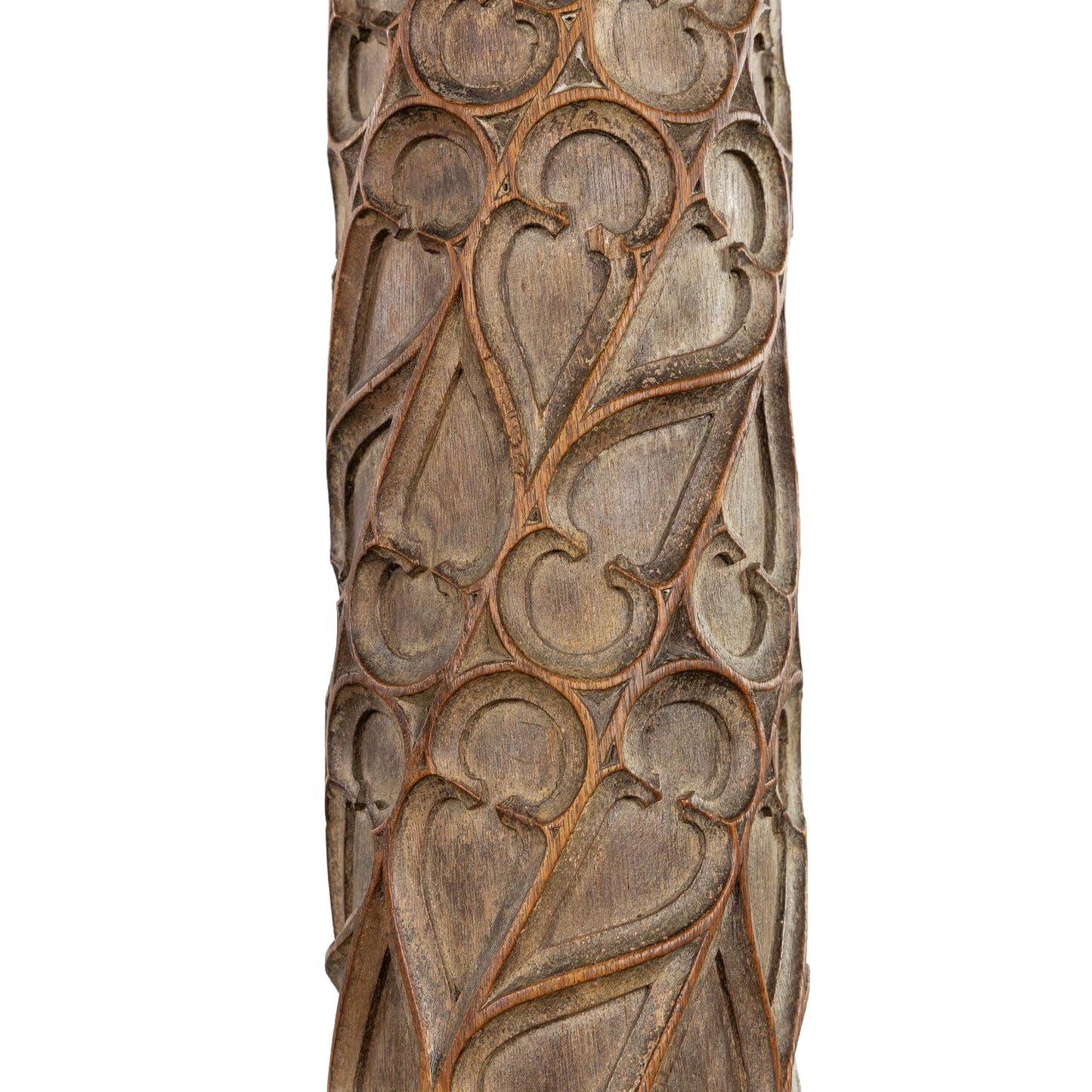 Pair of tall hand carved vintage wooden 19th century church columns