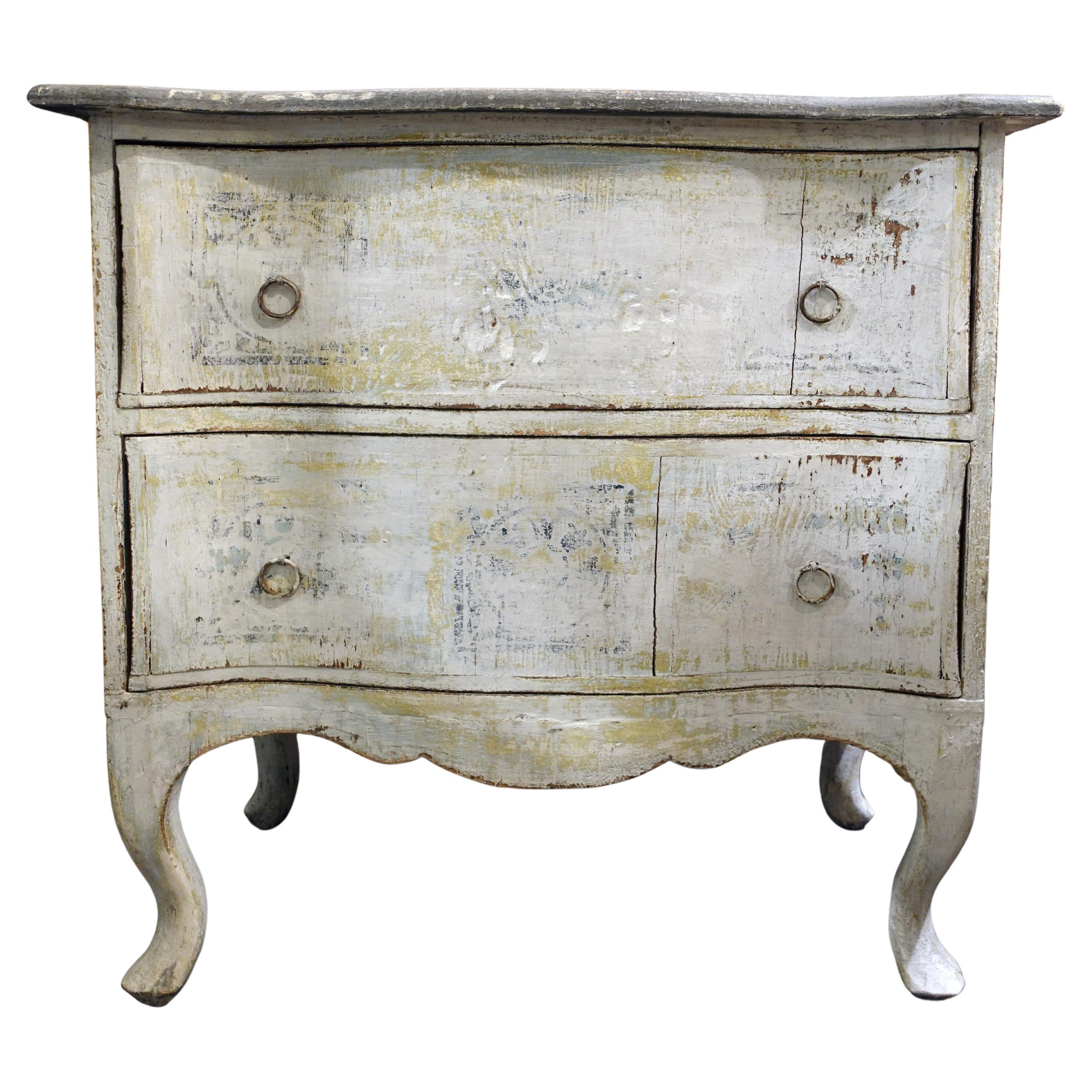 18th Century Florentine Italian Serpentine Bedside Commodes with Distressed Patina by Le Historique