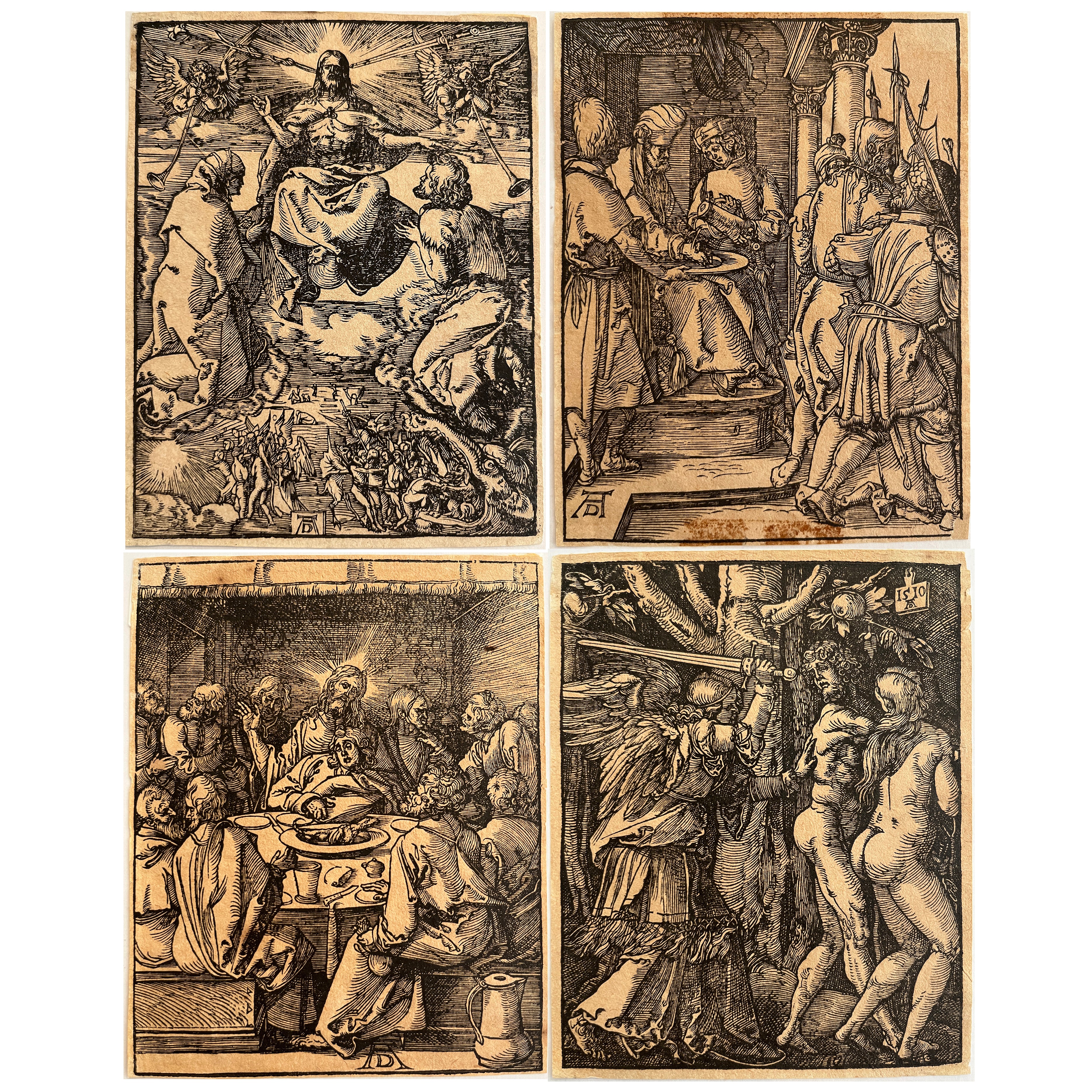 Le Historique Set of 4 Johann Mommard Woodcuts after Albrecht Dürer Small Passion Old Master Prints