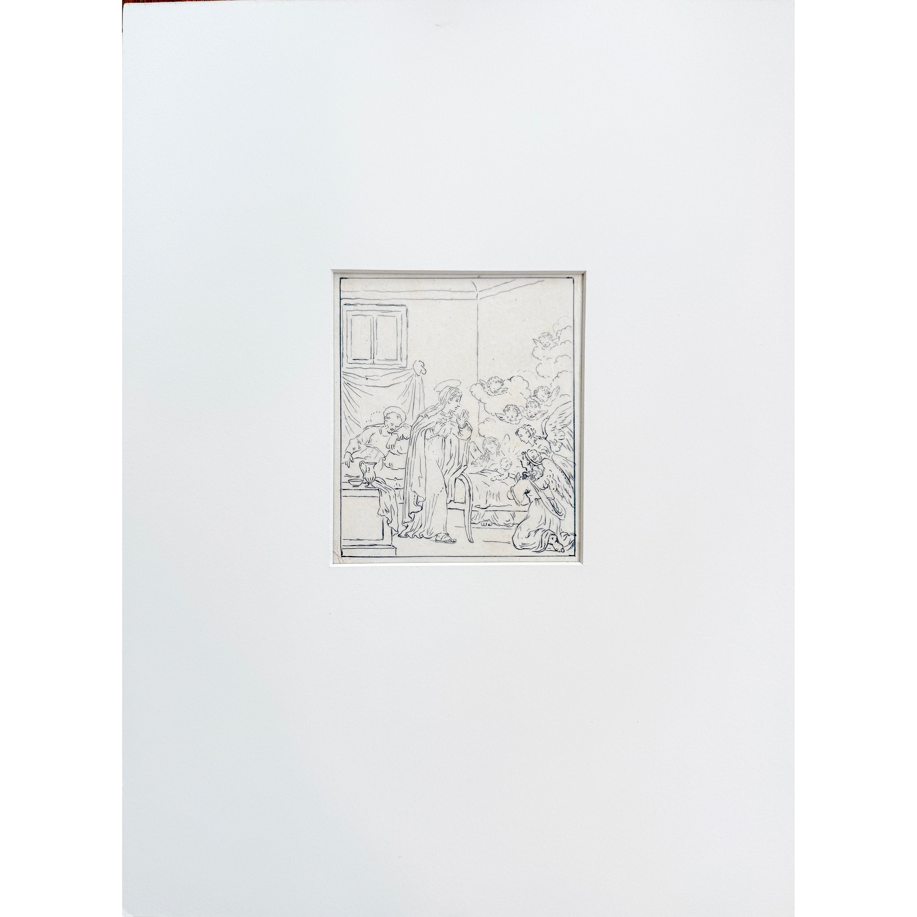 Original 18th-century Venetian Old Master drawing of the Adoration of the Shepherds by Pietro Antonio Novelli