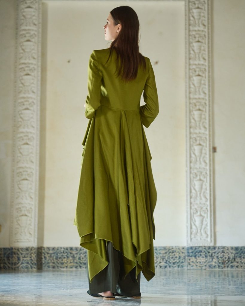 THE BULERIA COAT IN LEAF GREEN BY T.BA MADRID