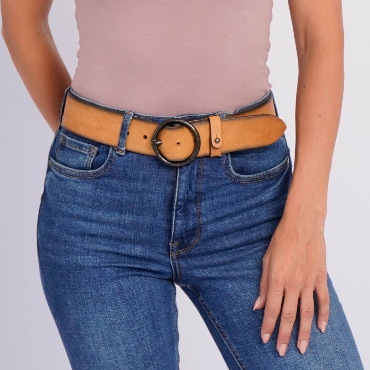 COGNAC VINTAGE FULL-GRAIN LEATHER BELT - PIP STYLE BY AMSTERDAM HERITAGE